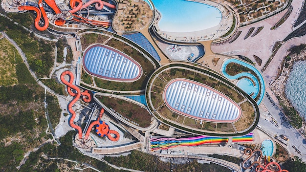 Aerial view of an Ocean Park in Hong Kong