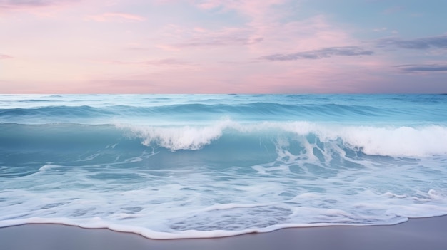 Aerial view of ocean waves splashing on navy blue sandy beach captured from above