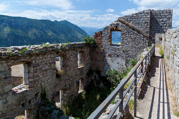 Aerial view of the old town of Kotor, Montenegro