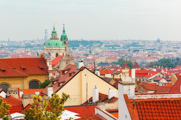 Aerial view over Old Town in Prague Czech Republic