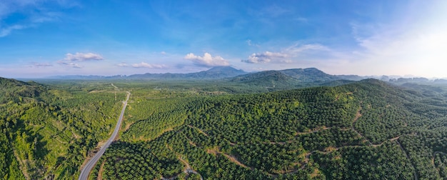 Photo aerial view panorama nature mountain landscape