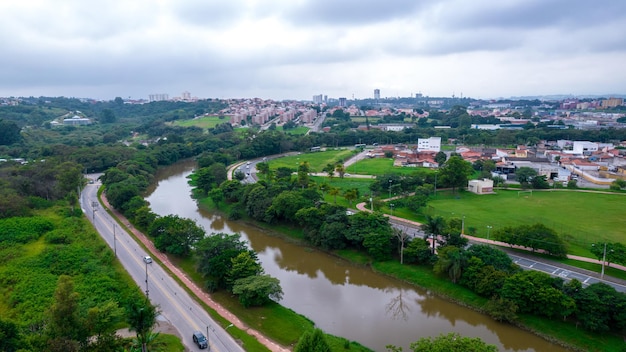 Aerial view of Parque das Aguas in Sorocaba Brazil