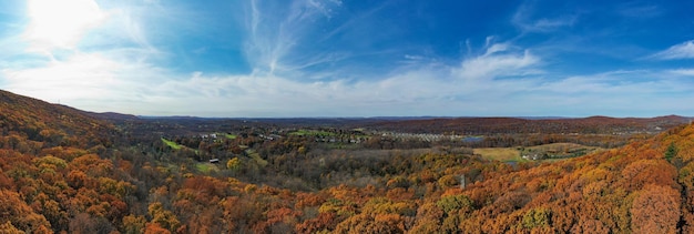 Photo aerial view of peak foliage in new jersey during autumn time