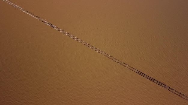 Aerial view of a pink salt lake Azov Ukraine