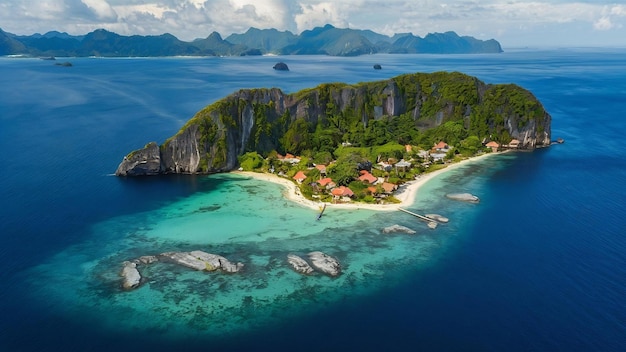 Aerial view of poda island in krabi thailand