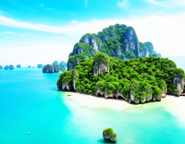 Aerial view of pods island in Krabi