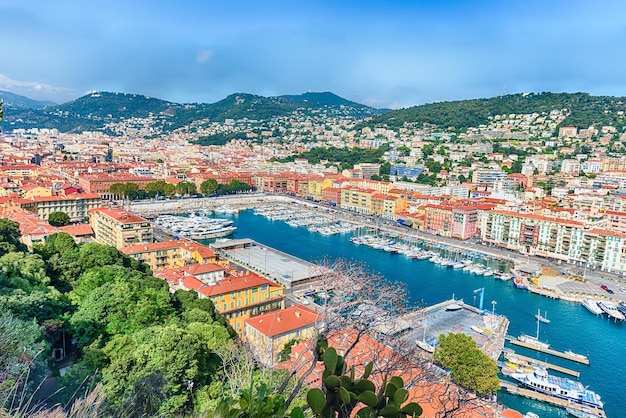 Aerial view of the Port of Nice Cote d'Azur France