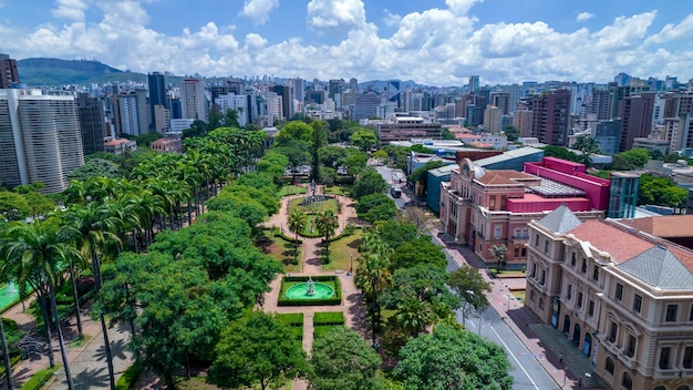 Aerial view of Praca da Liberdade in Belo Horizonte Minas Gerais Brazil