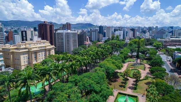 Aerial view of Praca da Liberdade in Belo Horizonte Minas Gerais Brazil