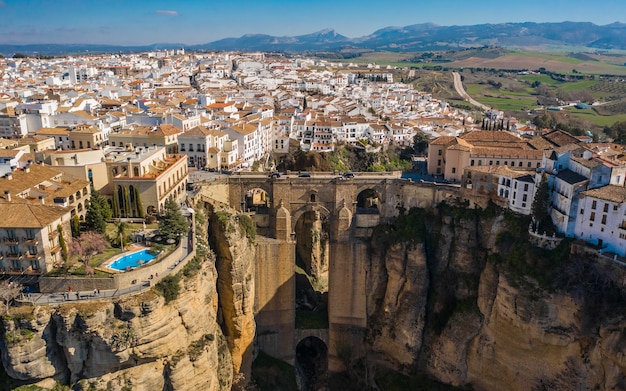 Aerial view of Puente Nuevo in Ronda