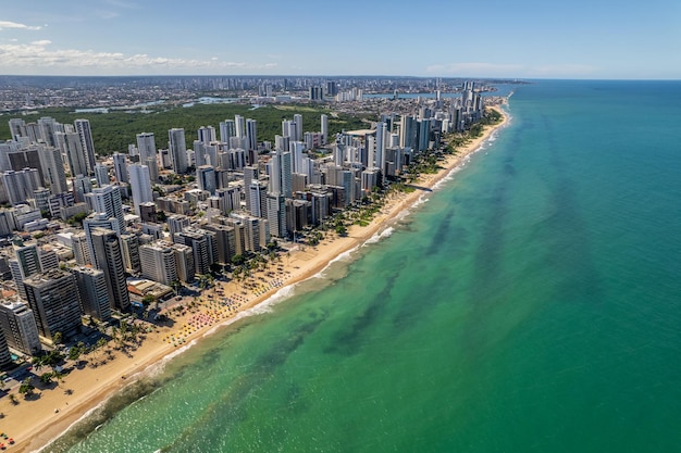 Aerial view of quotBoa Viagemquot beach in Recife capital of Pernambuco Brazil