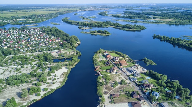 Aerial view of residential neighborhood