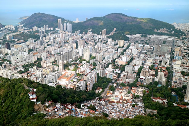 Aerial view of Rio de Janeiro down town with the skyscrapers, Brazil