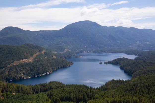 Aerial view of Ruby Lake during a sunny summer day