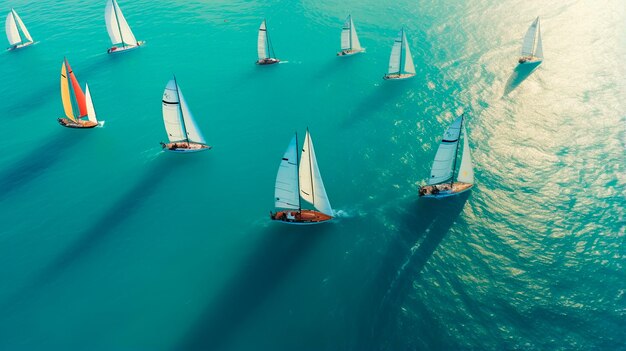 aerial view of sailboat in the sea