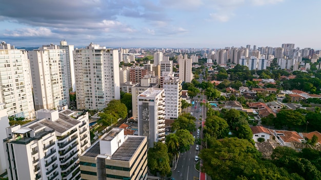 Aerial view of Sao Jose dos Campos Sao Paulo Brazil skyscrapers in the background