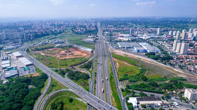 Aerial view of Sao Jose dos Campos Sao Paulo Brazil View of the road interconnection