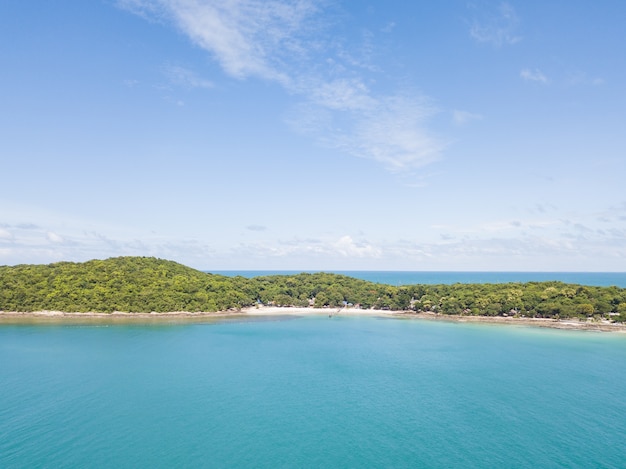 Aerial view of the sea and mountains of Koh Samet