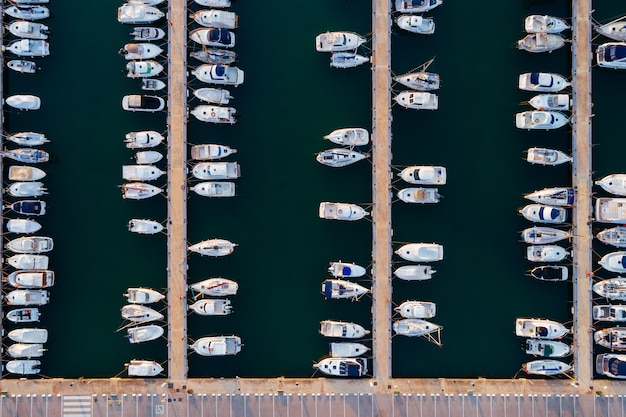 Aerial view of a sea port