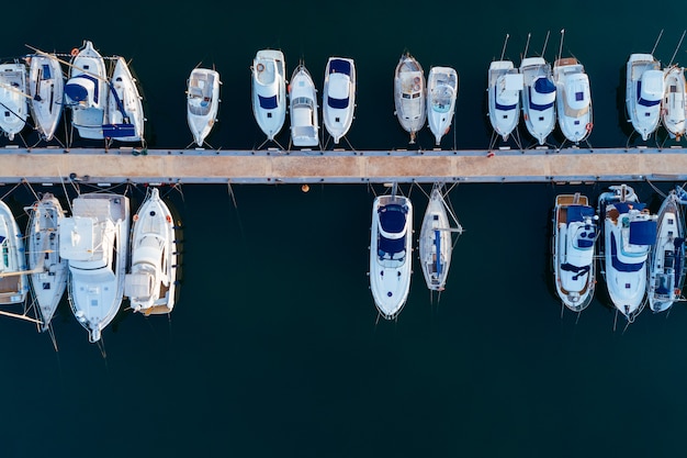 Aerial view of a sea port