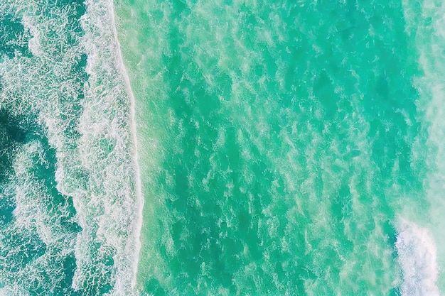 Aerial view sea wave tide surf summer seascape