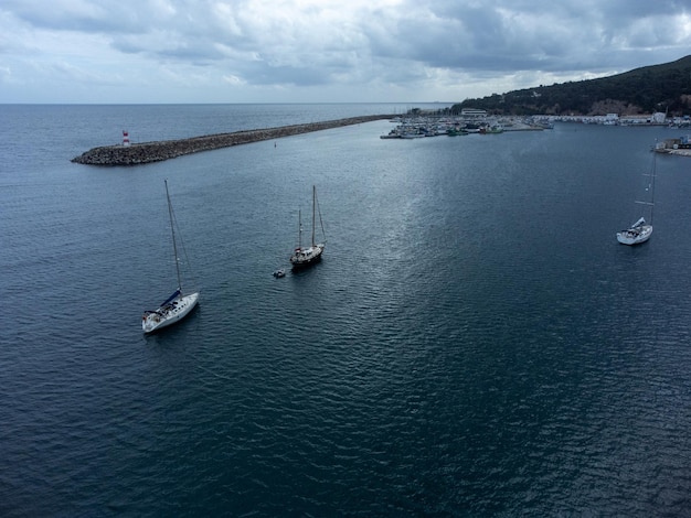 Aerial view of Sesimbra beach