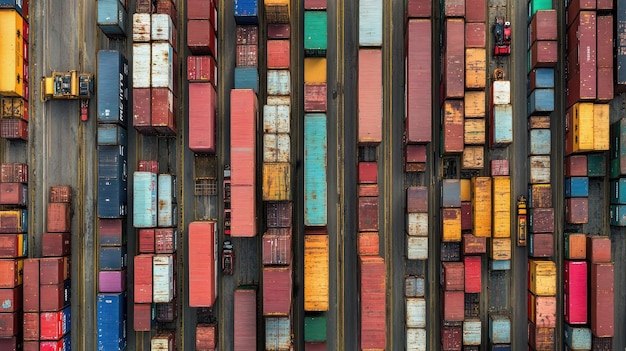 Aerial View of Shipping Containers