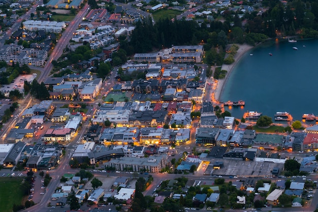 aerial view of small city