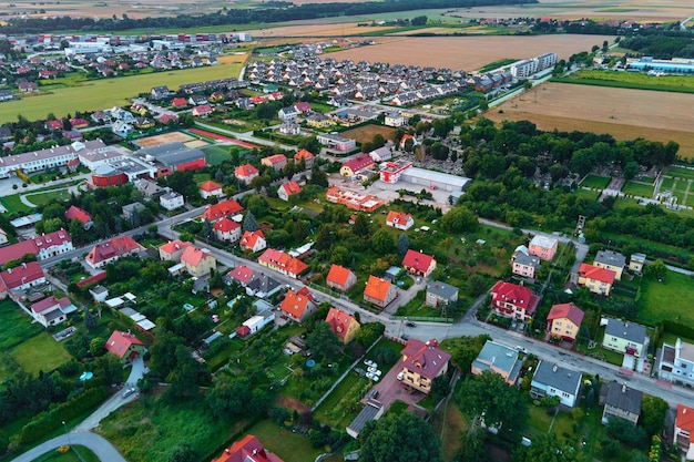 Aerial view of small tpwn in europe