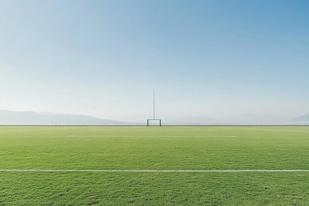 Photo aerial view of soccer field