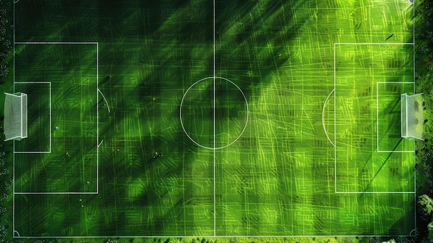 Photo aerial view of a soccer field