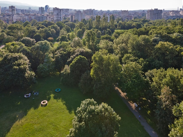 Aerial view of South Park in Sofia Bulgaria