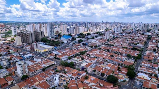 Aerial view of Taquaral park in Campinas Sao Paulo In the background the neighborhood of Cambui