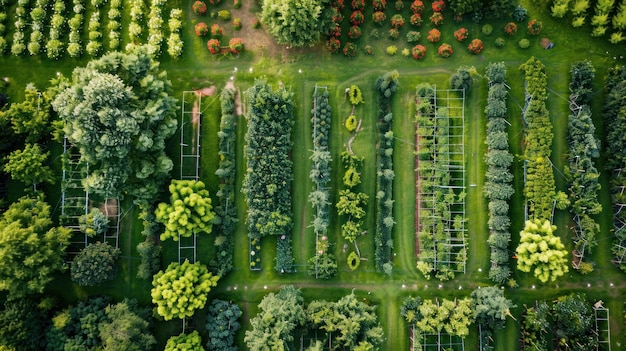 Aerial View of a Tree Nursery