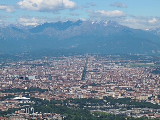 Aerial view of Turin