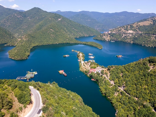 Aerial view of The Vacha Reservoir Bulgaria