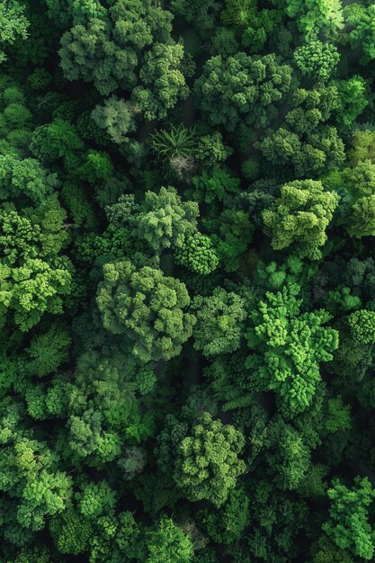 aerial view of verdant woodland