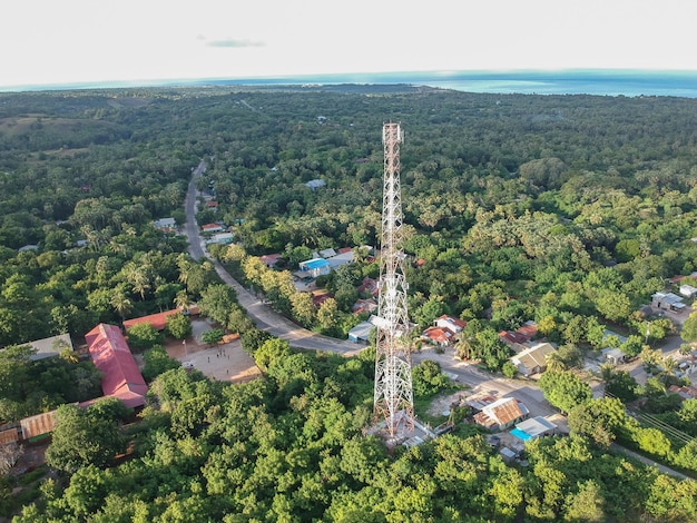 Aerial view a village in Indonesia