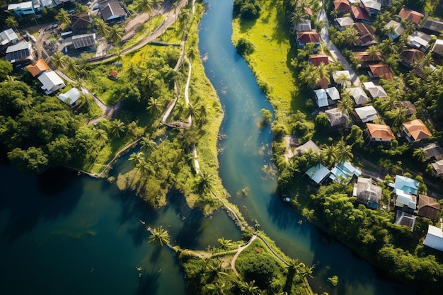 Aerial View of a village