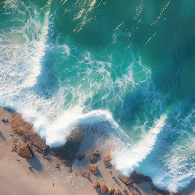 aerial view of waves