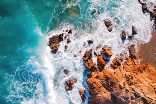 aerial view of waves