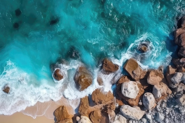 aerial view of waves