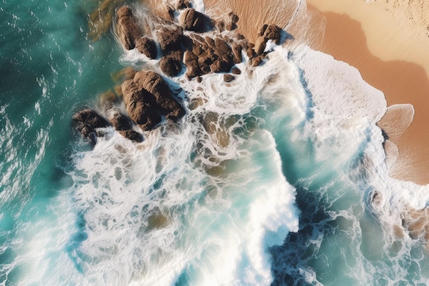 aerial view of waves