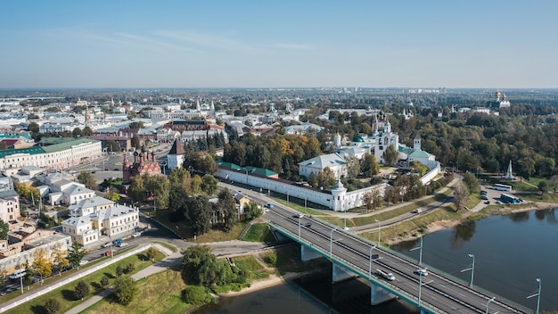 Aerial view of Yaroslavl and its attractions