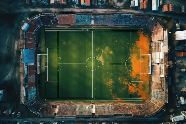 Aerieal images of a football fields