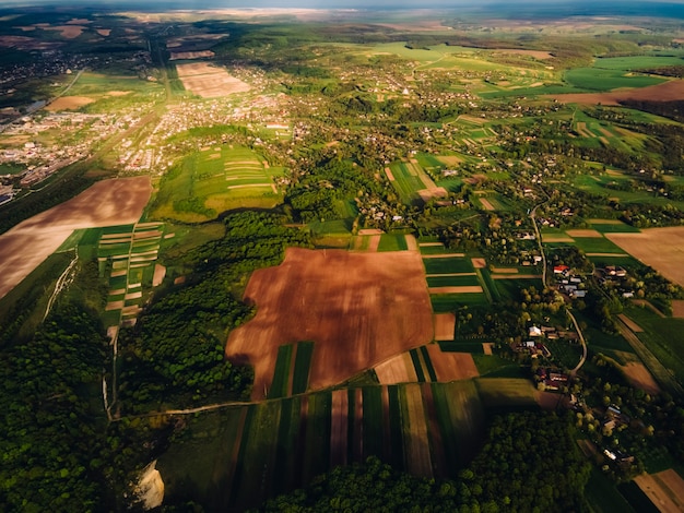 Aerophoto. City from the height of the bird flight