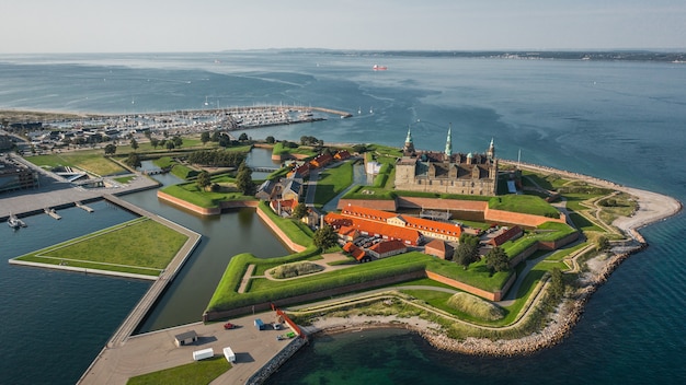 Aerual view of Kronborg castle in Elsinore