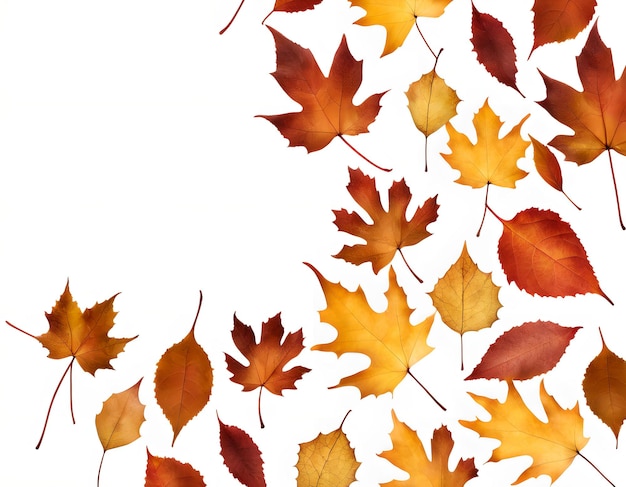 Aestetic Fall Leaves Border with blank white space in the center