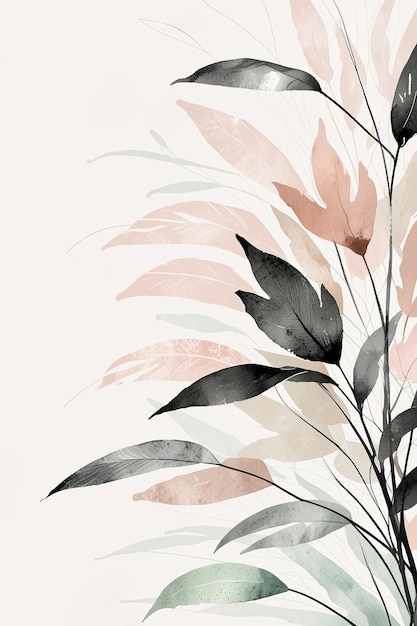 Aesthetic Abstract Floral Watercolor Design