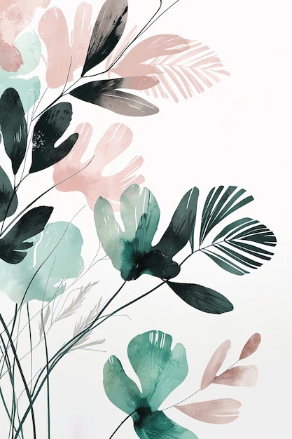 Aesthetic Abstract Floral Watercolor Design